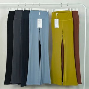 الجينز للسيدات Lulu Womens Yoga Sports Casual Clast Bottom High Pants High Pants الترويج المجاني للتوصيل Lycra متوفر في J240217 الأصلي