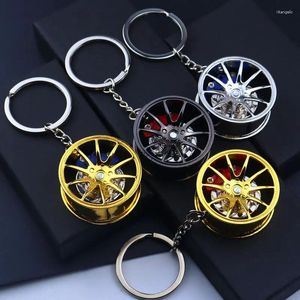 Keychains Key Chain High Quality Durable Personality Unique Creative Car Modified Calipers Brake Disc Wheel Tire Metal 1Pc