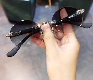 Круглые солнцезащитные очки без оправы, серебристо-черные/серые с градиентом для женщин и мужчин, солнцезащитные очки Sonnenbrille Sunnies Gafas de sol UV400, очки с коробкой