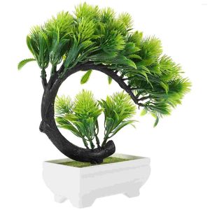 Flores decorativas decoração de árvore para quintal modelo falso vaso de plantas de interior bonsai decoração simulação artificial realista