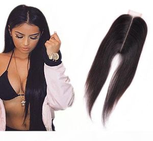 Brazilian Virgin Hair 2X6 Lace Closure Human Hair Middle Part Straight Remy Hair Silky Straight 26 Natural Color5705448