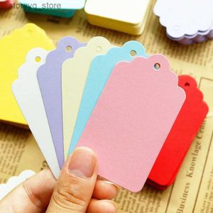 Labels Tags 50pcs Colorful Paper Label Tags Handmade Wedding Favors Craft Gift Hang Tag Packaging Label Price Tags DIY Cloth Sewing Supplies Q240217