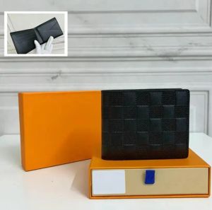 Heißer Verkauf Mehrfarbige Designer-Tasche Paris Plaid-Stil Mode Herren Damen Geldbörse Mehrere kurze kleine Bifold-Geldbörse mit Originalverpackung Kartenhalter #112457