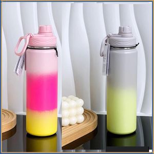 Lulu Water Bottle Thermos Sport Gym Vakuummugg Portable Läcksäker utomhuskopp Isolerat rostfritt stål Spout Lid Kids Gift 240129