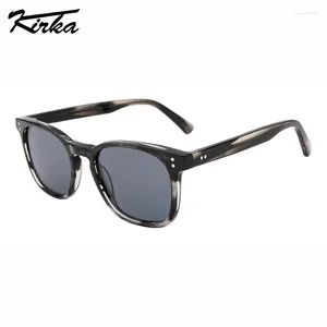 Sunglasses Kirka Polarized Unisex Square Tortoise&Stripes Pattern Fashionable Wide Temples Prescription WD5089