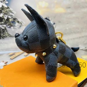 Leather French Bulldog Keychain Bag Pendant for Car Interior Decoration WI47