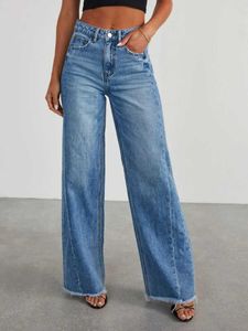 Damen Jeans Damen Bag Jeans 2023 Neue Jeans mit hoher Taille und geradem Bein Retro Blue Jeans Damen Mom Jeans J240217