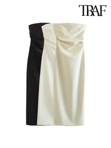 Vestidos casuais mulheres moda strapless reunidos midi vestido sexy pescoço reto volta fenda feminino vestidos mujer