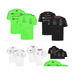 Motorcykelkläder 2024New F1 Racing T-shirt Spring and Autumn Team Round Neck Shirt med samma anpassning Drop Delivery Automob OTWP3