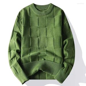 남자 스웨터 스웨터 스웨터 단색 O- 넥 니트 풀오버 남성 캐주얼 고품질 가을 겨울 남성 의류
