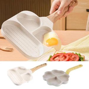 Pans Egg Frying Pan Household Three-in-one Love Bacon Two-hole Omelette Burger Mold Flat Pancake Kitchen Tool