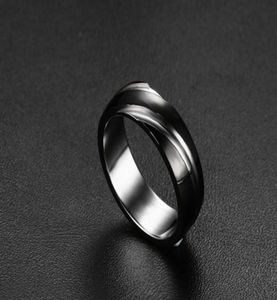 男性用のチタンスチールリングファッション男性結婚指輪ジュエリーギフトユニークなストライプデザインのアライアンスアクセサリーWhole88669654006938