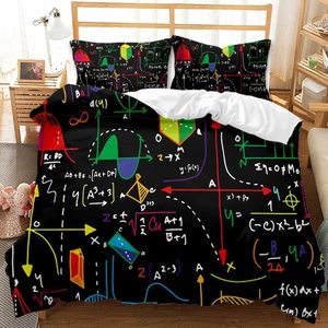 Bettwäsche-Sets, Mathematik, Wissenschaft, Bettbezug, King-Size-Bett, Queen-Size-Bett, modernes Genie, intelligente Studenten, Geometrie, Zahlen, Formeln, Gleichungen, Kunst, Polyester-Bettwäsche-Set