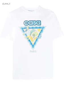 Casa Blanca Luxo Casa Marca Casablanc Camisa 23ss Homens Camiseta Designer Camisetas Design de Moda Homem Mulheres Smiley Casablanca Impressão Casablancanew Tees EUA Tamanho S-XXXL