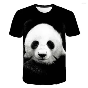 Herr t shirts 2024 mode djur tees stilfulla sommarmän/kvinnor t-shirt 3d tryck söt panda skjorta barn toppar