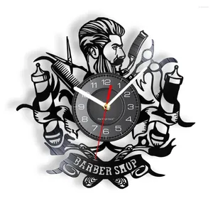 Wall Clocks Hairdressing Salon Barber Shop Record Clock Modern Design Luxury Silent Quartz Home Hair Decoration