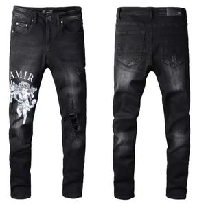 Designer Jeans da uomo Jeans viola Pantaloni dritti alla moda Viola Brand New Real Stretch Mens Robin Rock Revival Crystal Rivet Denim Pantaloni firmati 313