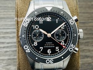 Spirit Flyback Mens Watch Luxury Watches L791 Automatisk kronograf 28800Vph rostfritt stål keramik ram sapphire crystal designer armbandsur