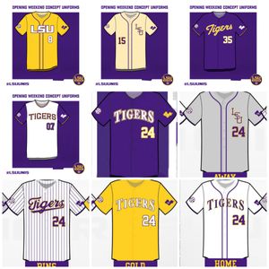 2023 Mens Custom Lsu Tigers Baseball Jersey Tommy White Tre 'Mor-Gan Dylan Crews Gavin Dugas Brayden Jobert Cade Beloso Jared Jones Josh Pearson