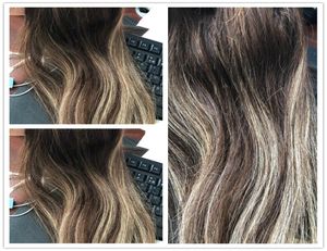 Customized Ombre 4x4 Lace Closure Human Hair Balayege Color Blended Color Can Match Our Blended Color Hair Weft Swiss Lace Hand Ma9431973