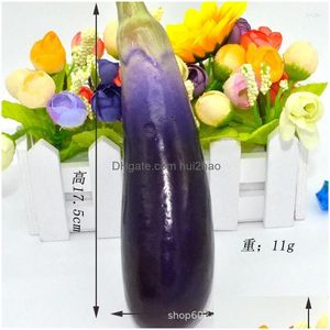 Decorative Flowers Wreaths Artificial Fake Eggplant Agine Brinja Model El Restaurant Store Shop Decor Simation Vegetables Po Props Dh2Of