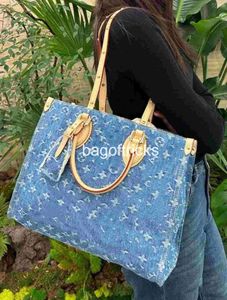 2024 Новая дизайнерская сумка-тоут, женская сумка, джинсовая сумка большой емкости, модная сумка для покупок на плечо