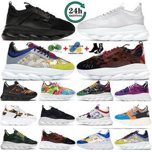 Designer Uomo Donna Chain Reaction Scarpe casual Triple Bianco Nero Oro multicolore Sneakers con plateau in gomma Sport all'aria aperta