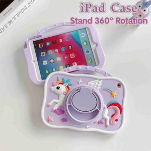 Tablet PC Hüllen Taschen Handheld Tablet Hülle für iPad Pro 11 Silikon Drehständer Kinderhülle für iPad 10. 9. 8. 7. 10.2 Air 5 4 10.9 5/6. 9,7 ZollL240217