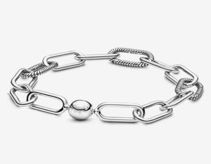 Ny högkvalitativ 100 925 Sterling Silver Me Link Armband Passar European Style Jewelry Charms och Beads51610346985690