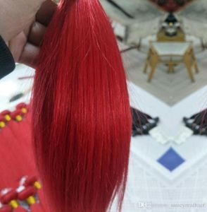 Capelli umani malesi di capelli vergini di seta rossa di colore popolare 3 pacchi bundle da 100 g Lotto DHL 9179219