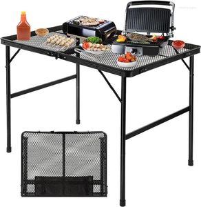 Camp Furniture Grovind Folding Grill Table Camping With Mesh Desktop Lightweight 3 FT Metal For Outside Picnic