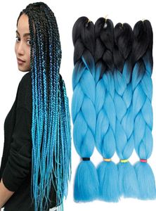 Ombre Intrecciare i capelli sintetici Trecce all'uncinetto Estensioni dei capelli senegalesi Colore di bellezza Intrecciare i capelli Kanekalon Jumbo 6110659