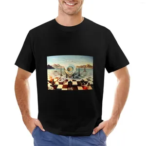 Regatas masculinas salvador dali xadrez camiseta masculina grandes e altas