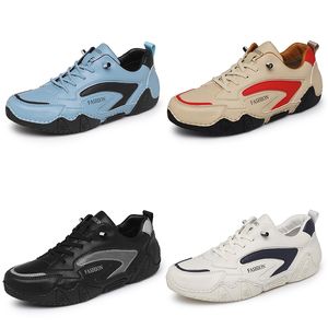 2024 Hot Sale Casual Shoes Pu Matte Leather Men Black Brown White Blue Red Fashion Shoes Trainers Sneakers andningsbara