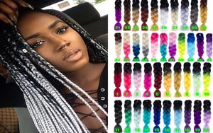 Ombre Xpressions Kanekalon Braiding Hair Bulk 24039039 100G Ombre Gray Syntetyczne Wyrażenie Połączenie włosów Pudełko BRA2347652