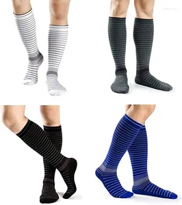 Men's Socks Golf Compression For Varicose Veins Flight Travel Anti-Fatigue Knee High Stockings Men