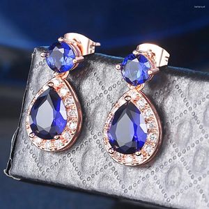 dangle earrings luxury Blue Crystal Drop for women classic egniveregaingeancearsoriesファッションジュエリーギフトブライダルdze005