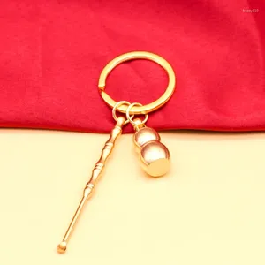 Keychains Simulation Model Ear Spoon Keychain Gourd Car Key Holder For Men Women Brass Earpick Backpack Pendant Accessories Tools