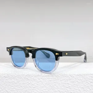 Солнцезащитные очки высокого качества, модные японские брендовые дизайнерские мужские очки ручной работы в стиле ретро, квадратные по рецепту