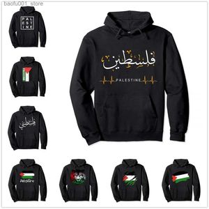Męskie bluzy bluzy bluzie bawełniane 2024 Palestyna flaga pullover bluzę z kapturem mężczyźni kobiety unisex blumie man hip hop w stylu bluzy na prezent Q240217