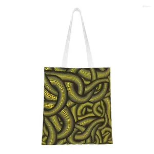 Shopping Bags Custom Yayoi Kusama Canvas Women Washable Grocery Funny Polka Shopper Tote