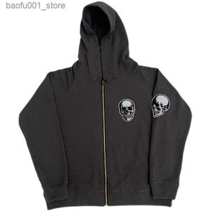 Moletons masculinos Moletons Novo Luxo 2022 Crânio Cabeça Número Nove Rosto Pulôver Hoodies Moletons Com Capuz Veludo Algodão Grosso Lã Asiático R086 Q240217