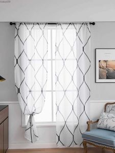 Vorhang, transparente Vorhänge, weißer koreanischer einfacher Mesh-Schleier für Wohnzimmer, Schlafzimmer