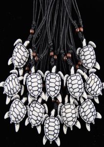 Jewelry Whole 12PCSLOT Imitation Yak bone carved Hawaiian Surfing Sea Turtles charms Pendants Necklaces Lucky Gifts TT026164496