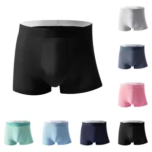 Underpants Man Ice Silk Seamless Briefs High Waist Solid Color Loose Breathable Comfortable Oversize Bikini Swimming