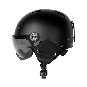 Adult sport ski helmet outdoor wind and fog integrated lens safety ski helmet PF