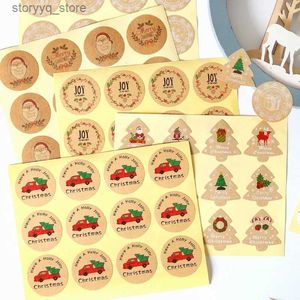 Labels Tags 120pcs Christmas Decoration Stickers Snowflake Xmas Tree Stickers Gift Sealing Labels Merry Christmas Candy Cookie Bags Sticker Q240217