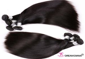 Reine Haarverlängerungen, unverarbeitetes Echthaar, Bündel, gerade, peruanisch, indisch, malaysisch, brasilianische Haarwebart, Remy, 3 Bündel, 300 g, 4254423