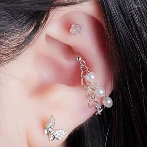 Brincos de parafuso prisioneiro 1 pc coração concha orelha studs helix brincos industriais cartilagem jóias 16g 20g barra orelha-lobo piercings acessórios coreano