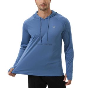 Herren Hoodies Sweatshirts Sommer Herren Angelhemden Kühlender Hoodie Herren Langarm UPF 50+ Rash Guard Hoodie Trainingsanzug Laufen Wandern Jogger Shirt T240217